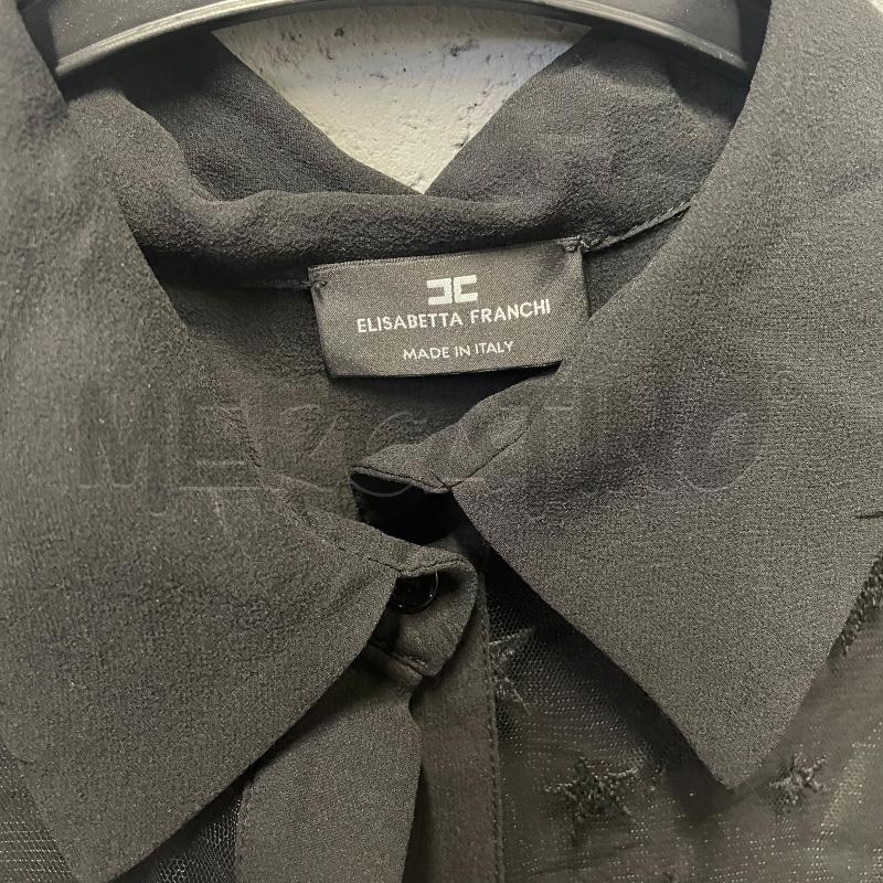 CAMICIA DONNA ELISABETTA FRANCHI NERO SETA VELATO STELLE | Mercatino dell'Usato Corbetta 2