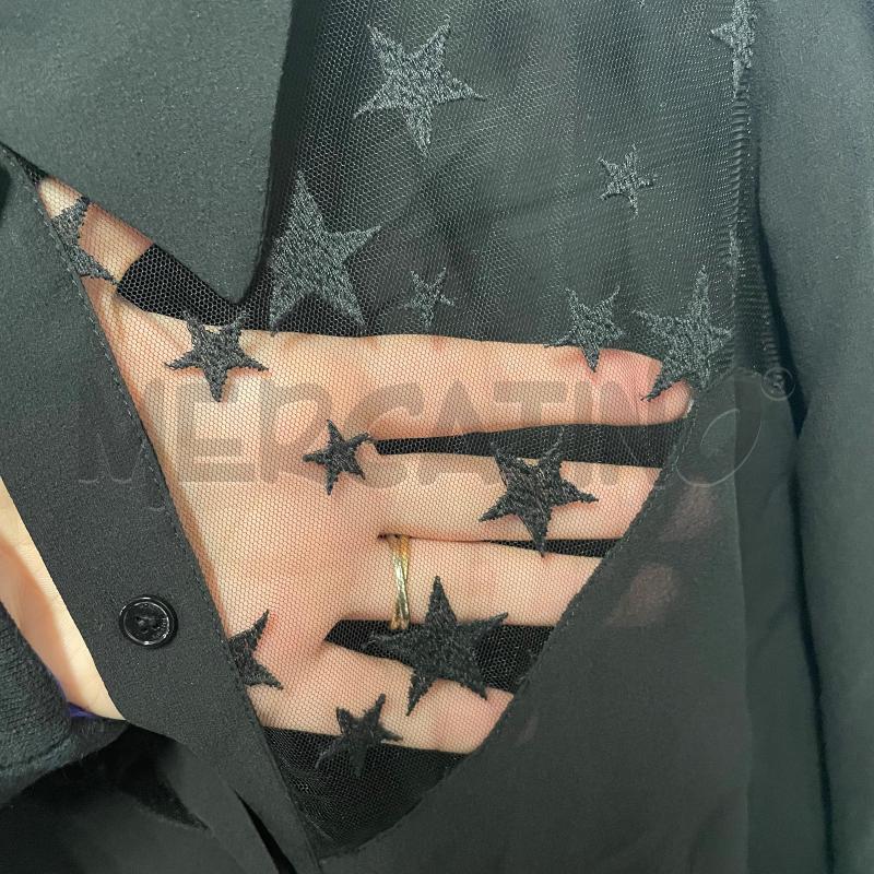 CAMICIA DONNA ELISABETTA FRANCHI NERO SETA VELATO STELLE | Mercatino dell'Usato Corbetta 4