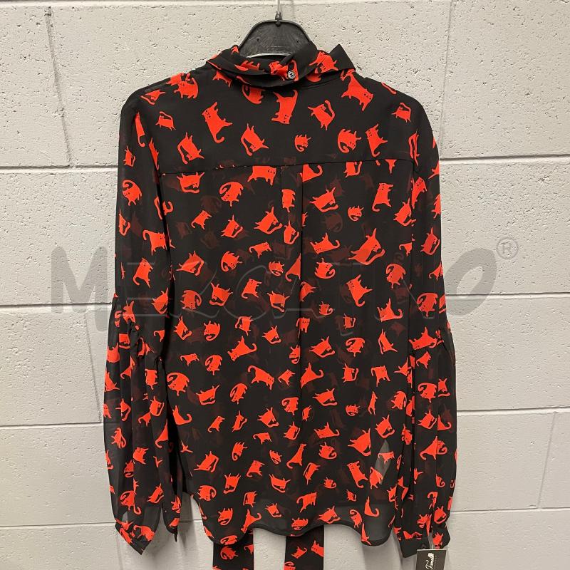 CAMICIA DONNA PINKO NERO VELATO GATTI ROSSI | Mercatino dell'Usato Corbetta 4