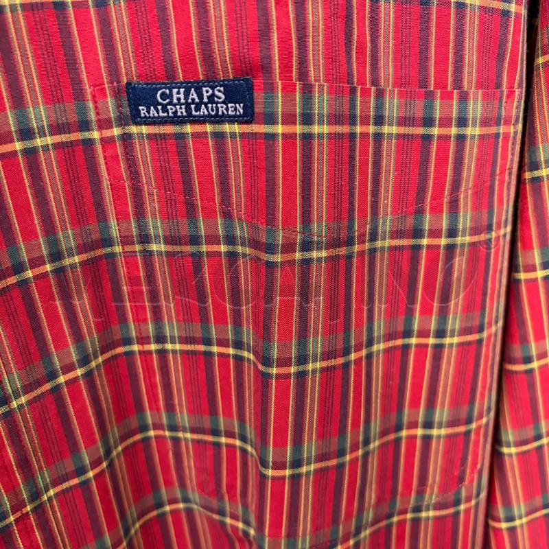 CAMICIA UOMO RALPH LAUREN CHAPS TARTAN ROSSO RETE VERDE | Mercatino dell'Usato Corbetta 2