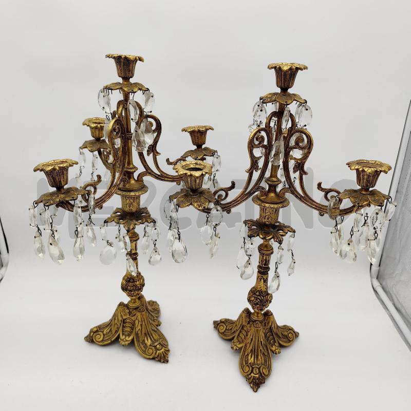 CANDELABRI COPPIA DORATA CON GOCCIE | Mercatino dell'Usato Corbetta 1