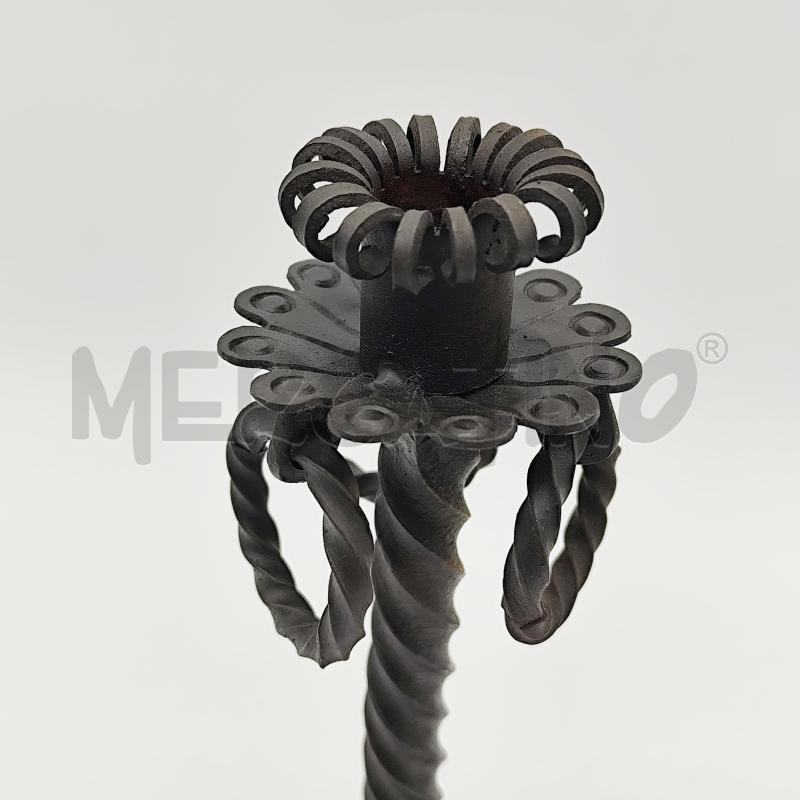 CANDELABRI COPPIA IN FERRO BATTUTO LAVORAZIONE ANTICA | Mercatino dell'Usato Corbetta 3