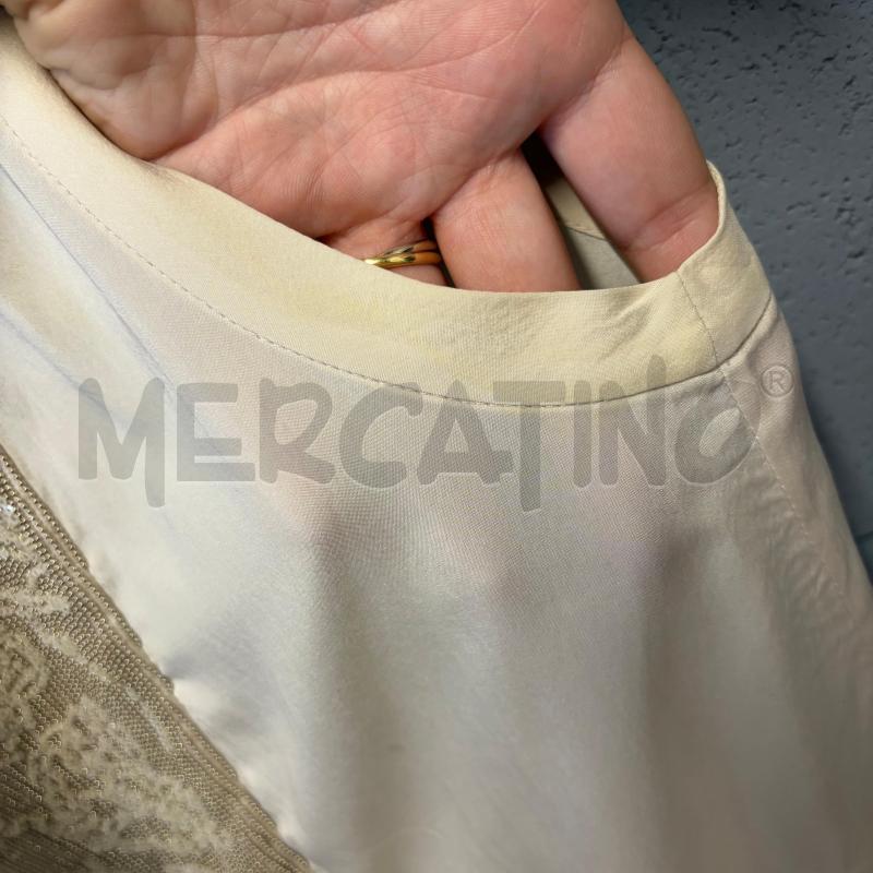 CANOTTA DONNA BRUNELLO CUCINELLI PANNA SETA DECORO PETTO MONILE FIORI MICROPAIETTES | Mercatino dell'Usato Corbetta 4