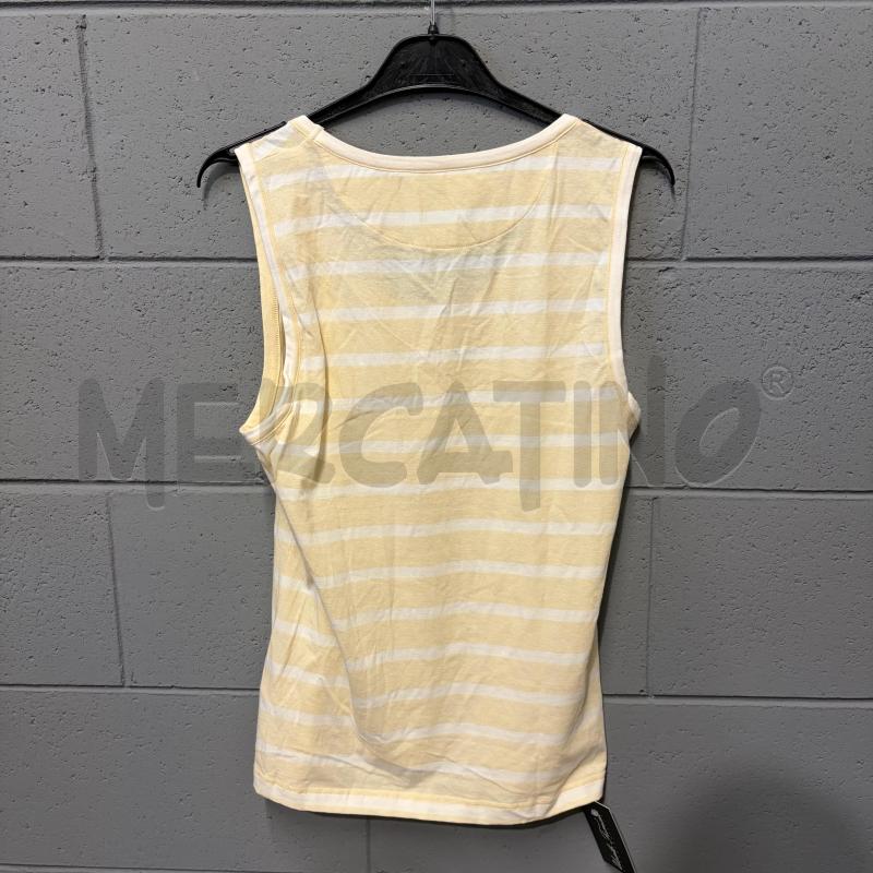 CANOTTA DONNA ELEVENTY ECRU RIGHE BIANCO | Mercatino dell'Usato Corbetta 3