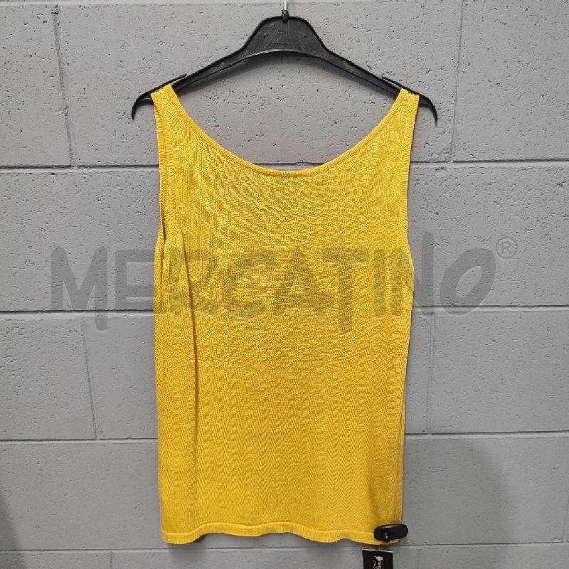 CANOTTA DONNA LUISA SPAGNOLI SENAPE STRIATO MISTO LINO | Mercatino dell'Usato Corbetta 3