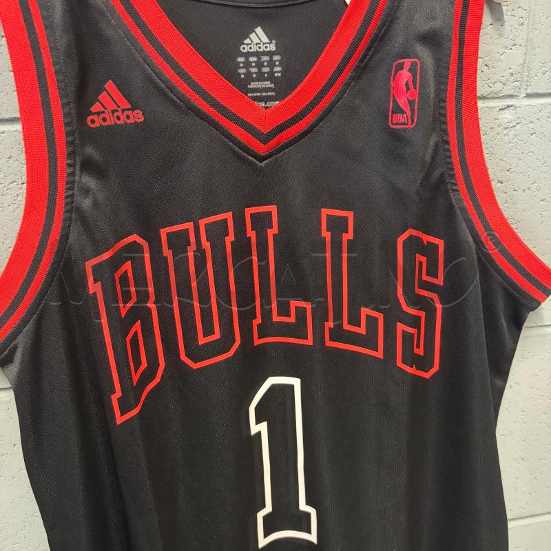 CANOTTA UOMO ADIDAS CHICAGO BULLS ROSE NERO PROFILI ROSSO | Mercatino dell'Usato Corbetta 3
