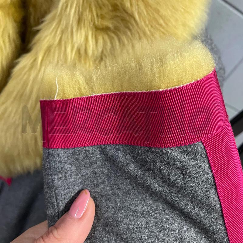 CAPPOTTO DONNA EMPORIO ARMANI GRIGIO BORDI ROSSO/MONTONE BEIGE | Mercatino dell'Usato Corbetta 2