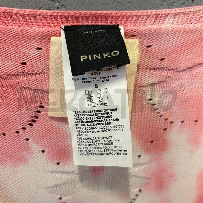 CARDIGAN DONNA PINKO ROSA/BIANCO BATIK TRAMA LOGO TRAF | Mercatino dell'Usato Corbetta 2