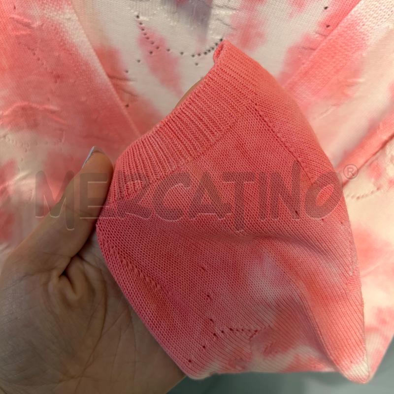 CARDIGAN DONNA PINKO ROSA/BIANCO BATIK TRAMA LOGO TRAF | Mercatino dell'Usato Corbetta 3