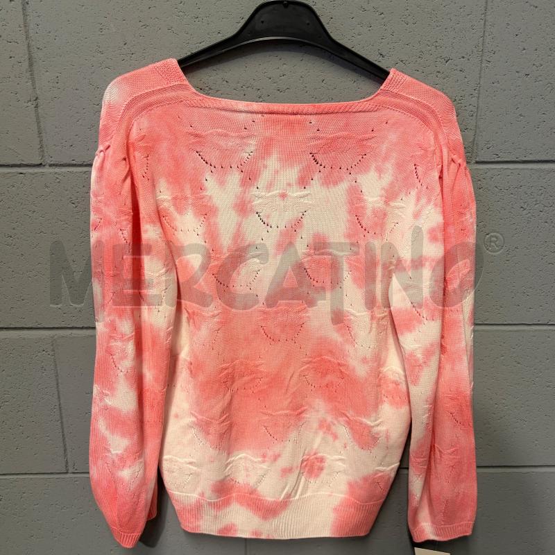 CARDIGAN DONNA PINKO ROSA/BIANCO BATIK TRAMA LOGO TRAF | Mercatino dell'Usato Corbetta 4