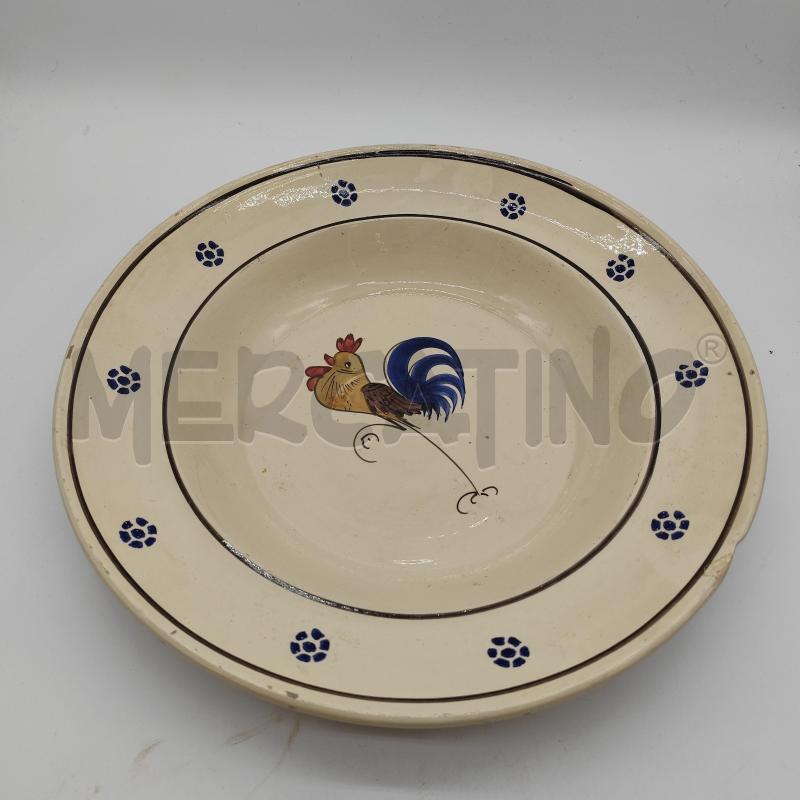 CENTROTAVOLA COTTO DM 42CM GALLO FIORI BLU | Mercatino dell'Usato Corbetta 1