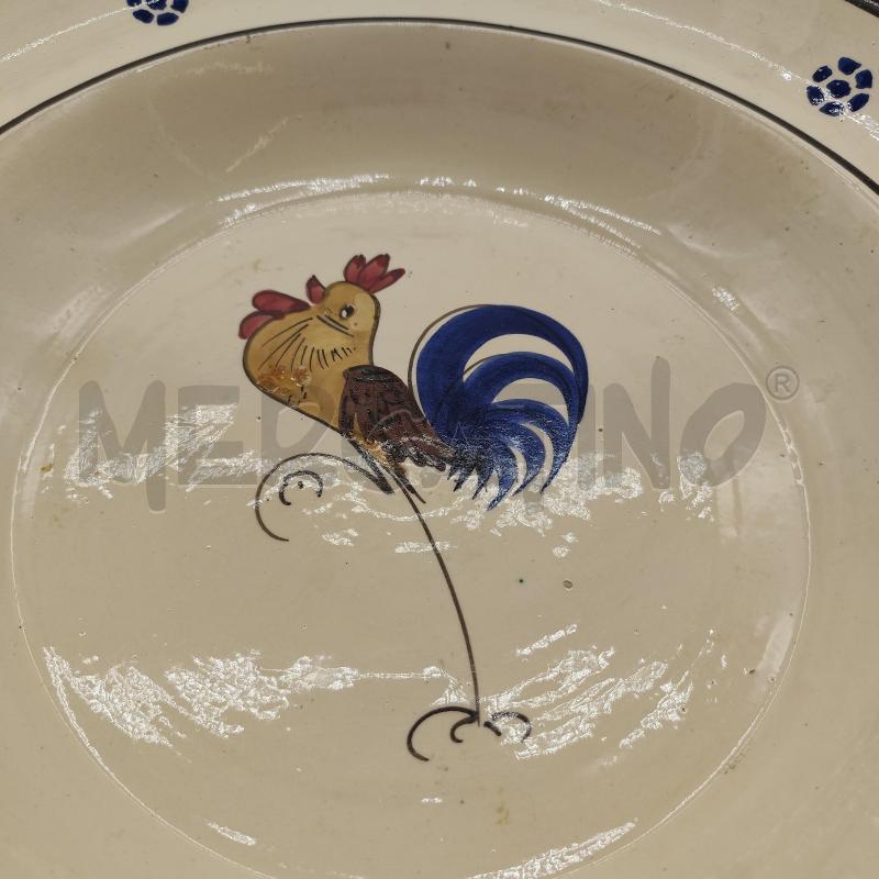 CENTROTAVOLA COTTO DM 42CM GALLO FIORI BLU | Mercatino dell'Usato Corbetta 2