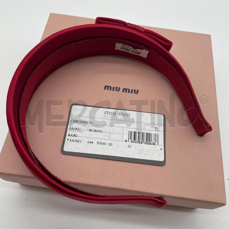 CERCHIETTO MIU MIU RASO ROSSO FIOCCO | Mercatino dell'Usato Corbetta 4