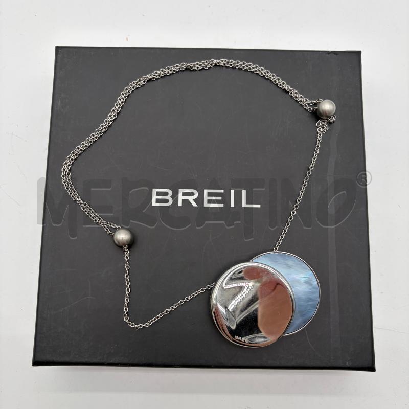 COLLANA BREIL 2 CERCHI MEZZALUNA MADREPERLA ACCIAIO | Mercatino dell'Usato Corbetta 1