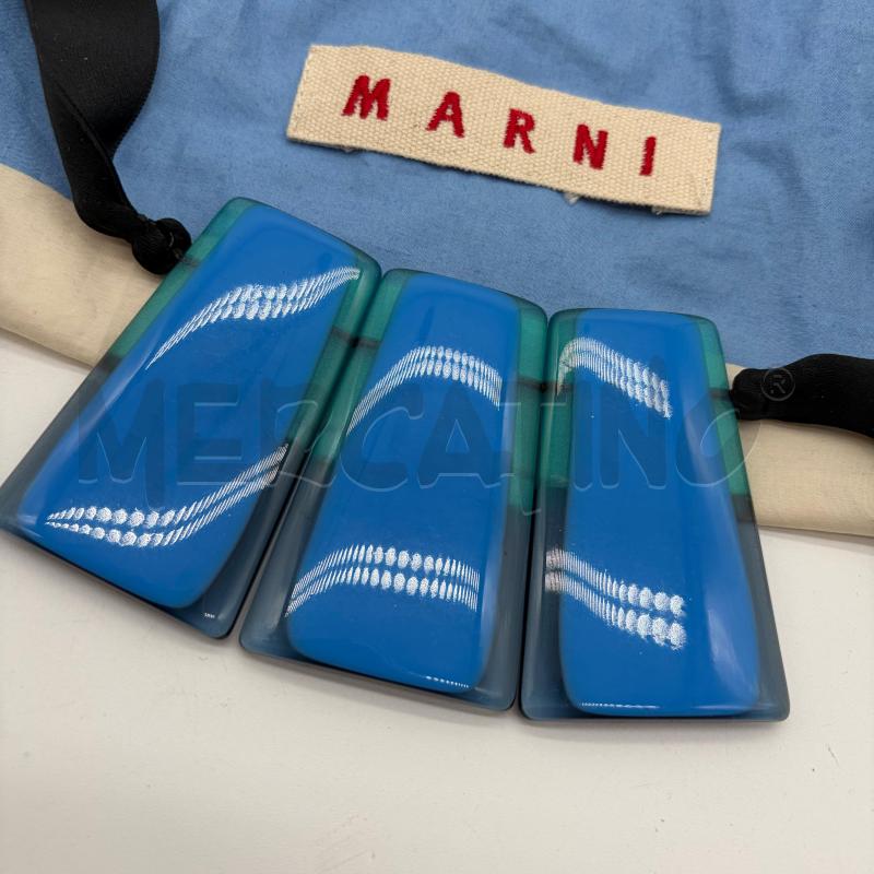 COLLANA MARNI RESINA BLU NASTRO NERO | Mercatino dell'Usato Corbetta 2