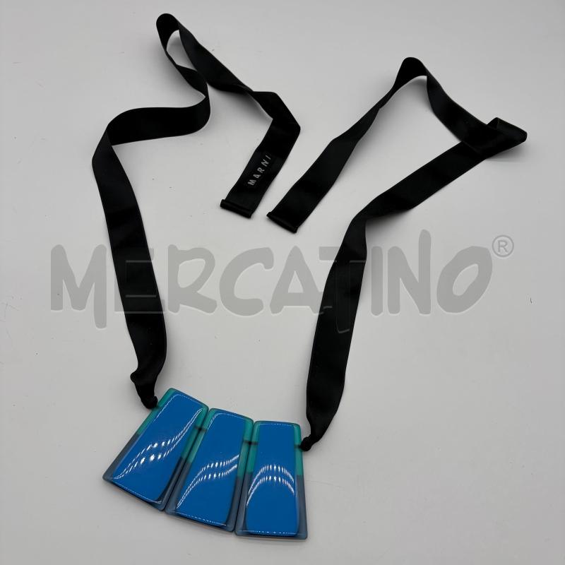 COLLANA MARNI RESINA BLU NASTRO NERO | Mercatino dell'Usato Corbetta 4