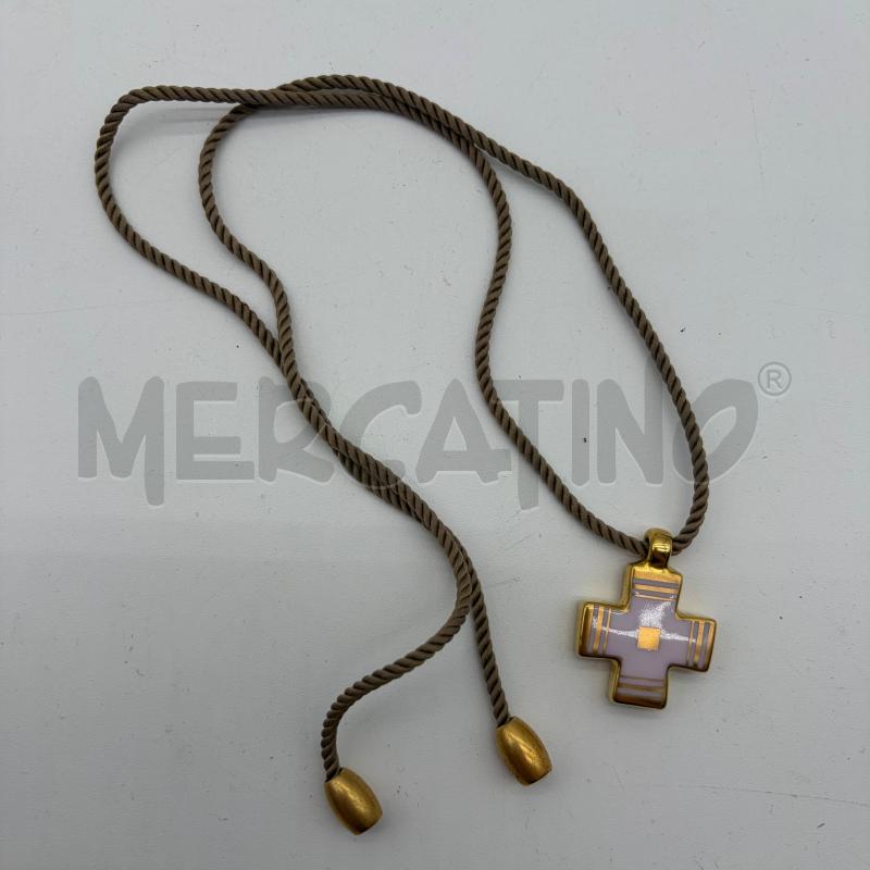 COLLANA PORCELAINES BERNARDAUD CROCE ROSA/DORATA CORDINO | Mercatino dell'Usato Corbetta 2