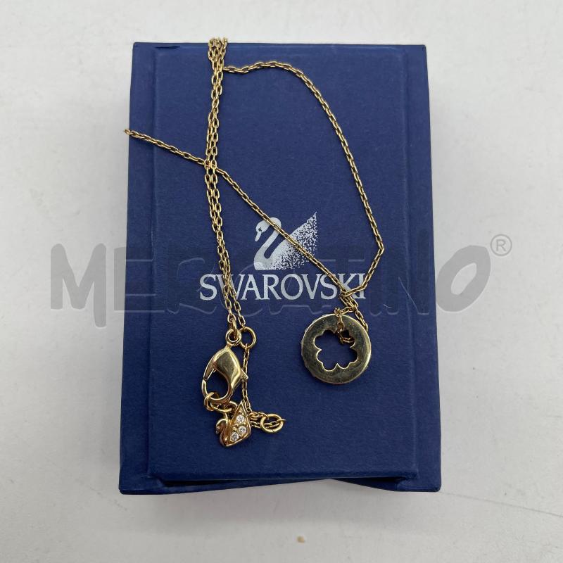 COLLANA SWAROVSKI DORATA TONDO QUADRIFOGLIO STRASS | Mercatino dell'Usato Corbetta 2