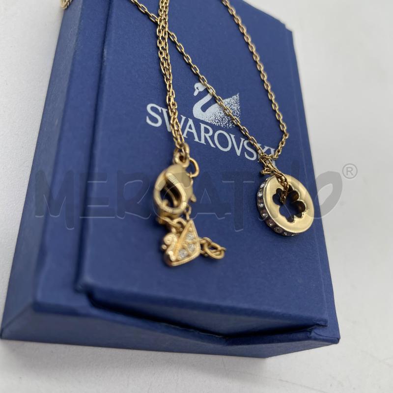 COLLANA SWAROVSKI DORATA TONDO QUADRIFOGLIO STRASS | Mercatino dell'Usato Corbetta 3