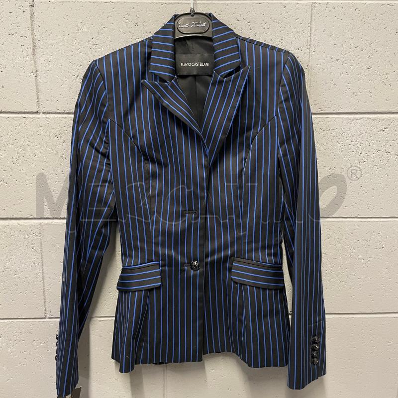 COMPLETO DONNA FLAVIO CASTELLANI NERO RIGHE BLU | Mercatino dell'Usato Corbetta 1