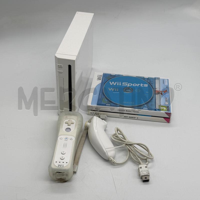 CONSOLLE NINTENDO WII BIANCA COMPLETA + GIOCHI C3710 | Mercatino dell'Usato Corbetta 1