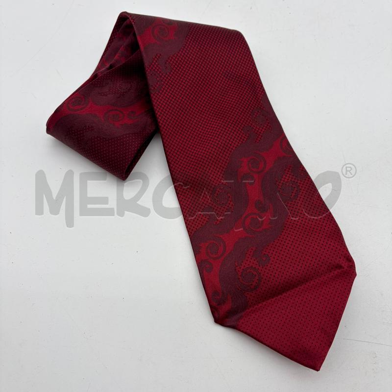 CRAVATTA GIANNI VERSACE ROSSO RAMPICANTI JAQUARD TRAMA RETE | Mercatino dell'Usato Corbetta 1