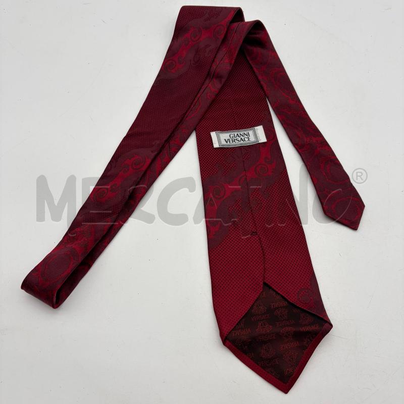 CRAVATTA GIANNI VERSACE ROSSO RAMPICANTI JAQUARD TRAMA RETE | Mercatino dell'Usato Corbetta 2