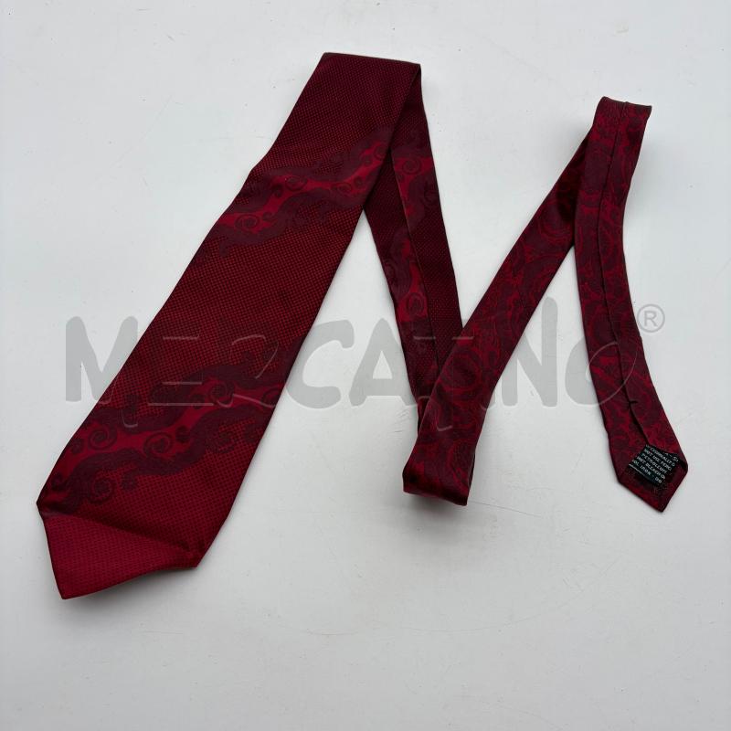 CRAVATTA GIANNI VERSACE ROSSO RAMPICANTI JAQUARD TRAMA RETE | Mercatino dell'Usato Corbetta 4