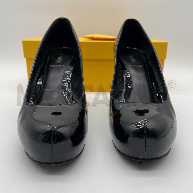 DECOLLETE FENDI VERNICE NERO TACCO ZUCCA | Mercatino dell'Usato Corbetta 2
