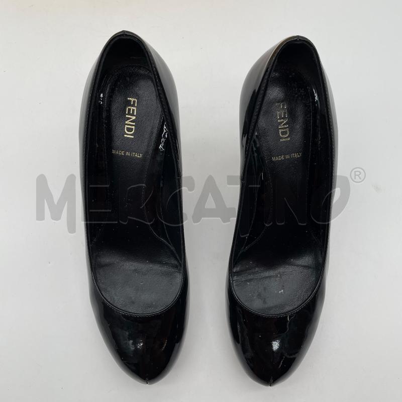DECOLLETE FENDI VERNICE NERO TACCO ZUCCA | Mercatino dell'Usato Corbetta 5