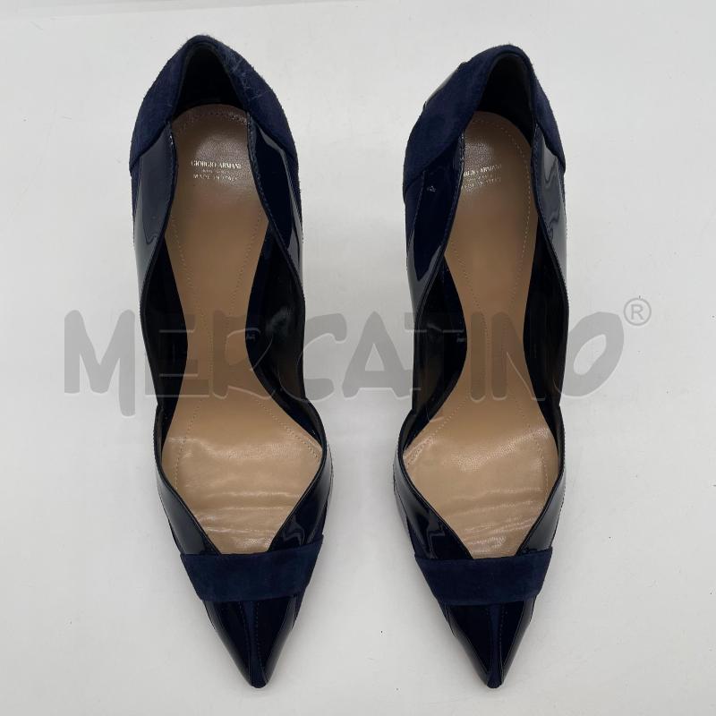 DECOLLETE GIORGI ARMANI BLU STRISCE VERNICE PELLE | Mercatino dell'Usato Corbetta 3