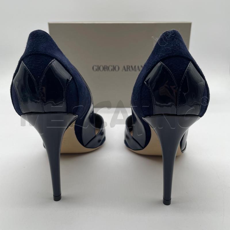 DECOLLETE GIORGI ARMANI BLU STRISCE VERNICE PELLE | Mercatino dell'Usato Corbetta 4