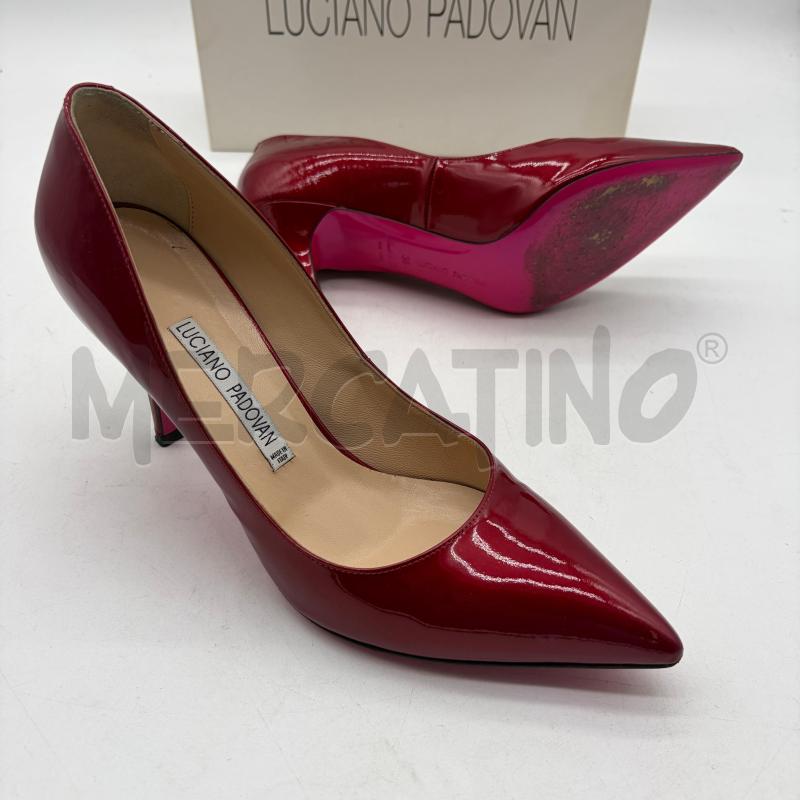 DECOLLETE LUCIANO PADOVAN ROSSO VERNICE PUNTA SOTTO FUCSIA | Mercatino dell'Usato Corbetta 5