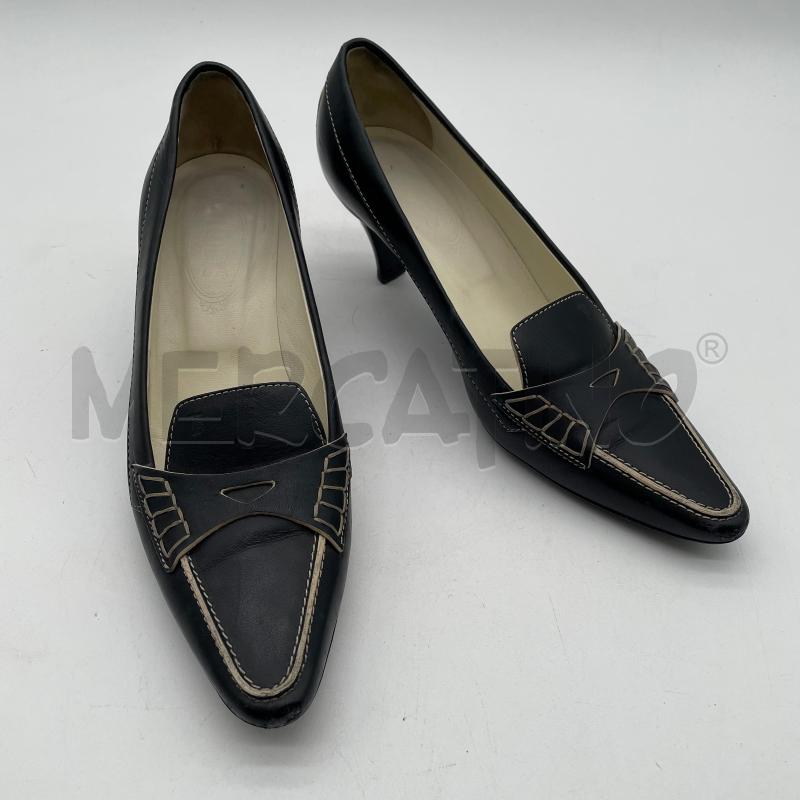 DECOLLETE TOD'S BLU PELLE PROFILI PANNA CLASSICO | Mercatino dell'Usato Corbetta 1