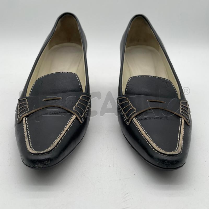 DECOLLETE TOD'S BLU PELLE PROFILI PANNA CLASSICO | Mercatino dell'Usato Corbetta 2