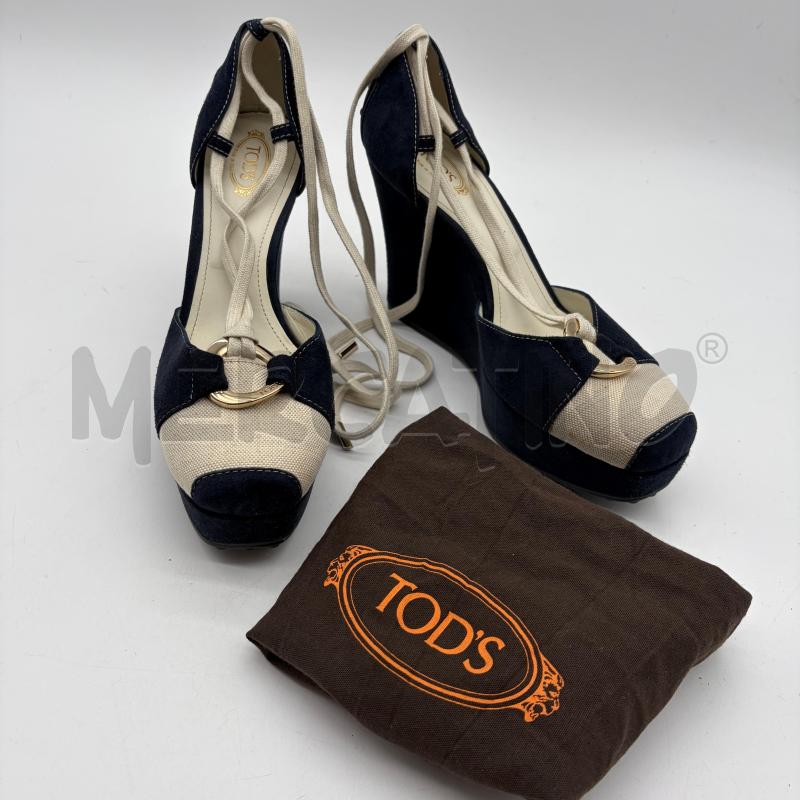 DECOLLETE ZEPPA TOD'S BLU/BIANCO LACCI | Mercatino dell'Usato Corbetta 1