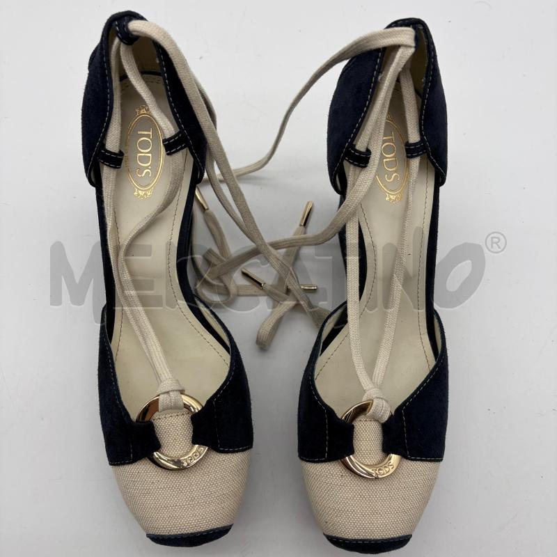 DECOLLETE ZEPPA TOD'S BLU/BIANCO LACCI | Mercatino dell'Usato Corbetta 4