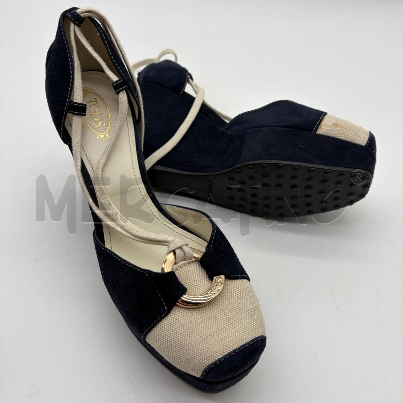 DECOLLETE ZEPPA TOD'S BLU/BIANCO LACCI | Mercatino dell'Usato Corbetta 5
