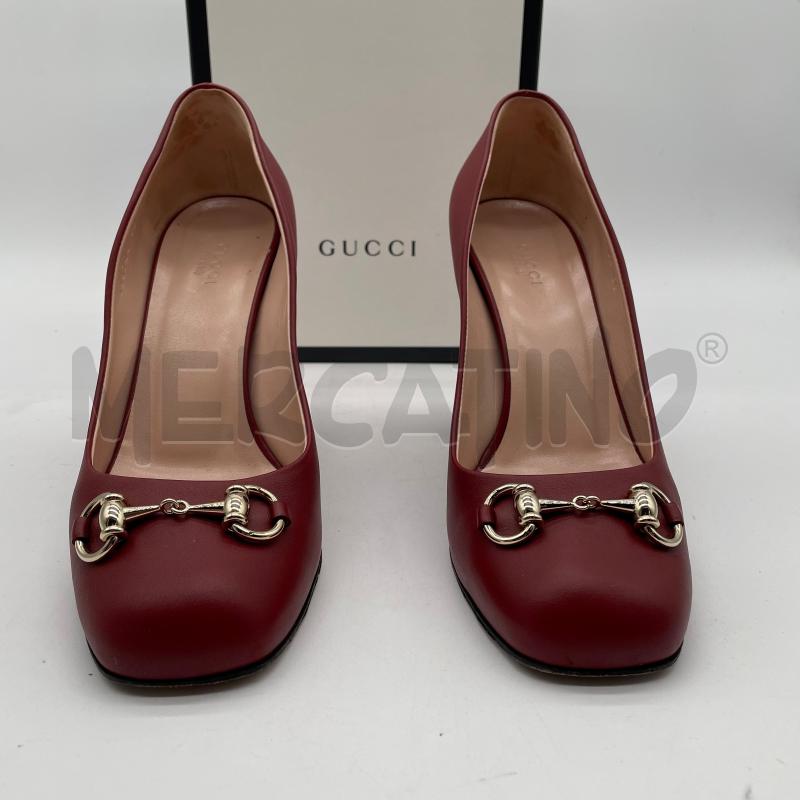 DECOLLE GUCCI BORGOGNA PELLE GANCIO DORATO | Mercatino dell'Usato Corbetta 2