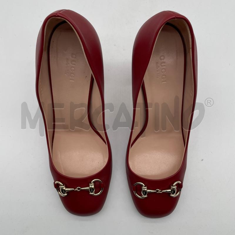 DECOLLE GUCCI BORGOGNA PELLE GANCIO DORATO | Mercatino dell'Usato Corbetta 3