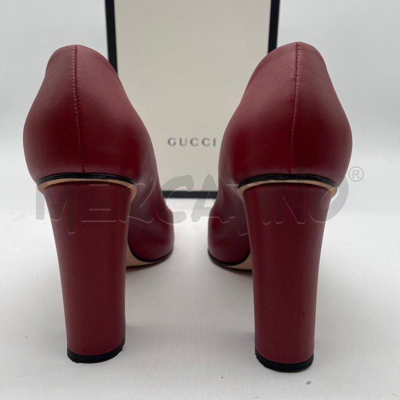DECOLLE GUCCI BORGOGNA PELLE GANCIO DORATO | Mercatino dell'Usato Corbetta 4