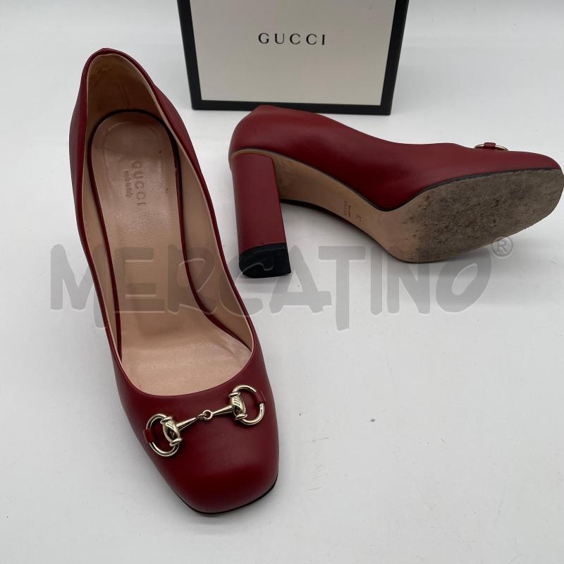 DECOLLE GUCCI BORGOGNA PELLE GANCIO DORATO | Mercatino dell'Usato Corbetta 5