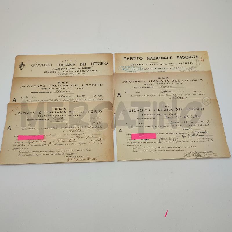 DOCUMENTI GIOVENTU' ITALIANA DEL LITTORIO  | Mercatino dell'Usato Corbetta 1