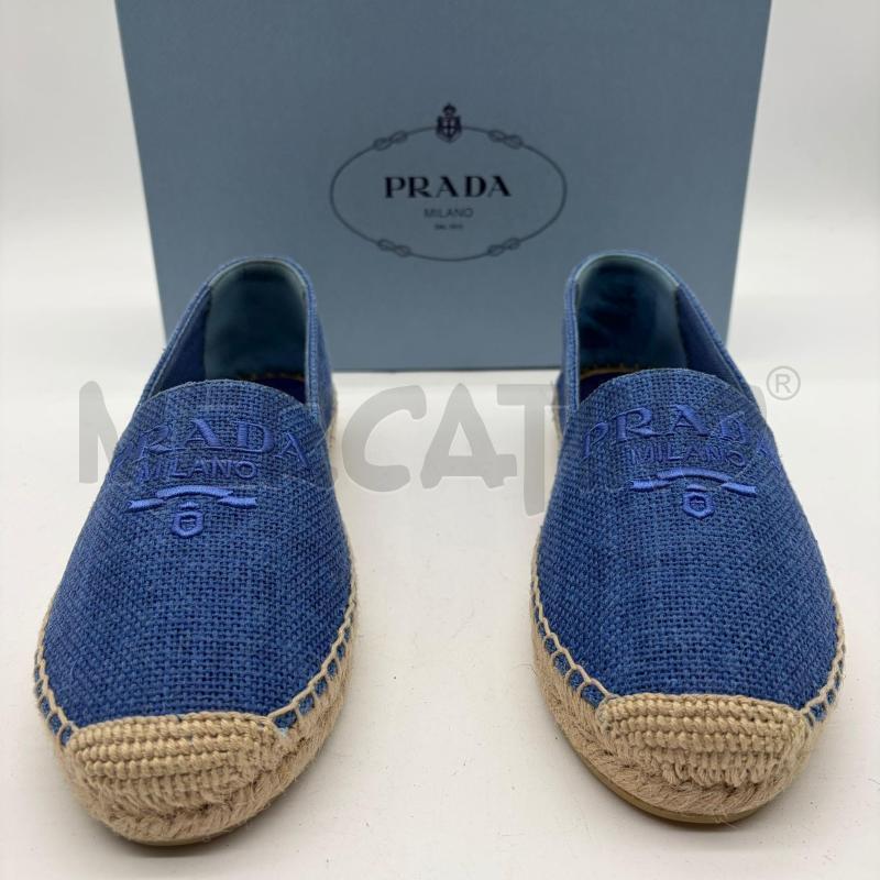 ESPADRILLAS DONNA PRADA AZZURRO LINO LOGO CUC | Mercatino dell'Usato Corbetta 2