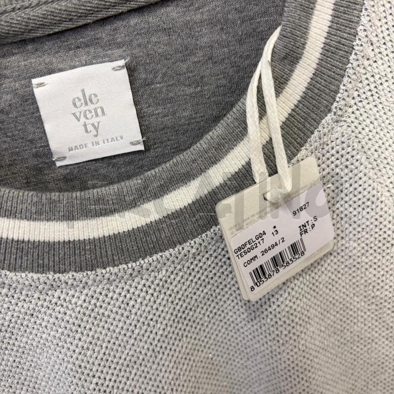FELPA DONNA ELEVENTY GRIGIO LAME' BANDA LATO | Mercatino dell'Usato Corbetta 2
