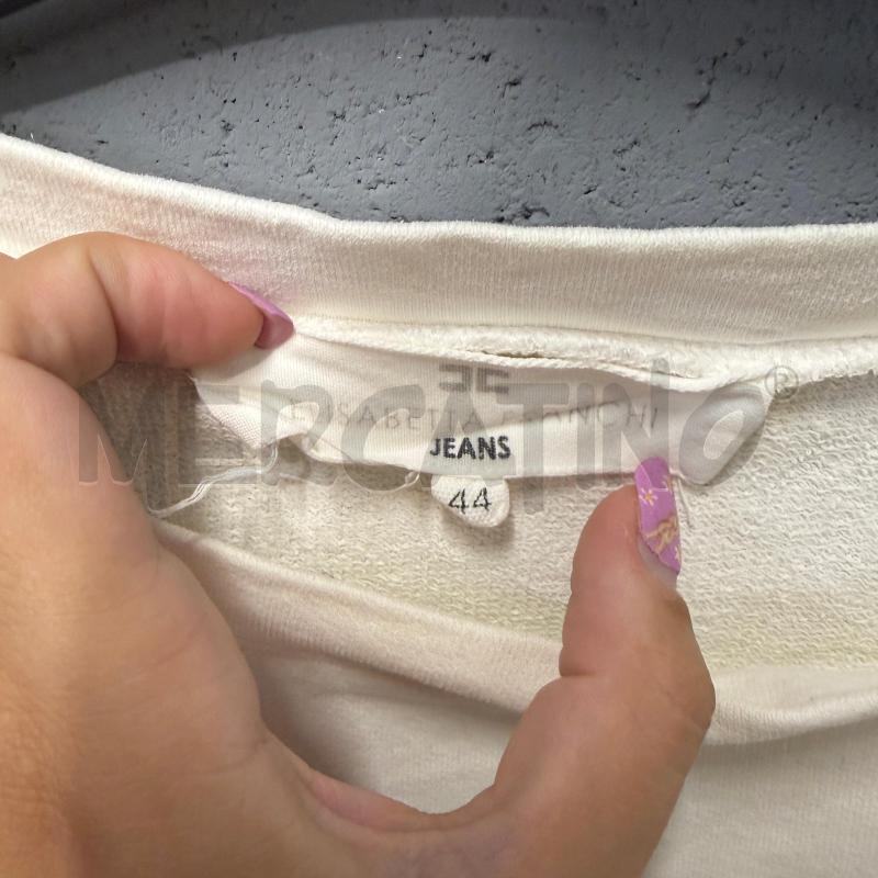 FELPA DONNA ELISABETTA FRANCHI PANNA OVER DISEGNO DONNA CANE | Mercatino dell'Usato Corbetta 2