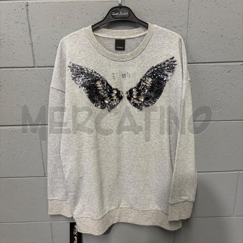 FELPA DONNA PINKO GRIGIO ALI PAIETTES STRASS | Mercatino dell'Usato Corbetta 1