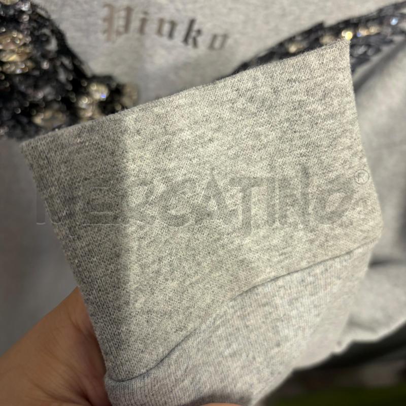 FELPA DONNA PINKO GRIGIO ALI PAIETTES STRASS | Mercatino dell'Usato Corbetta 3