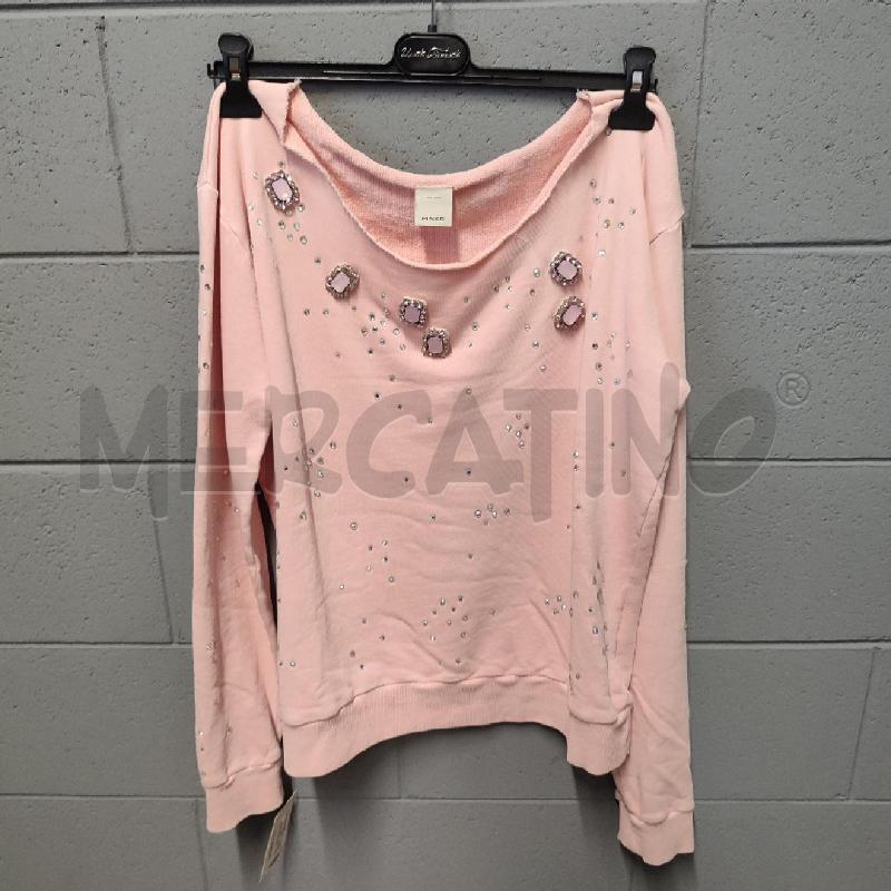 FELPA DONNA PINKO ROSA STRASS DECORI GIOIELLO | Mercatino dell'Usato Corbetta 1
