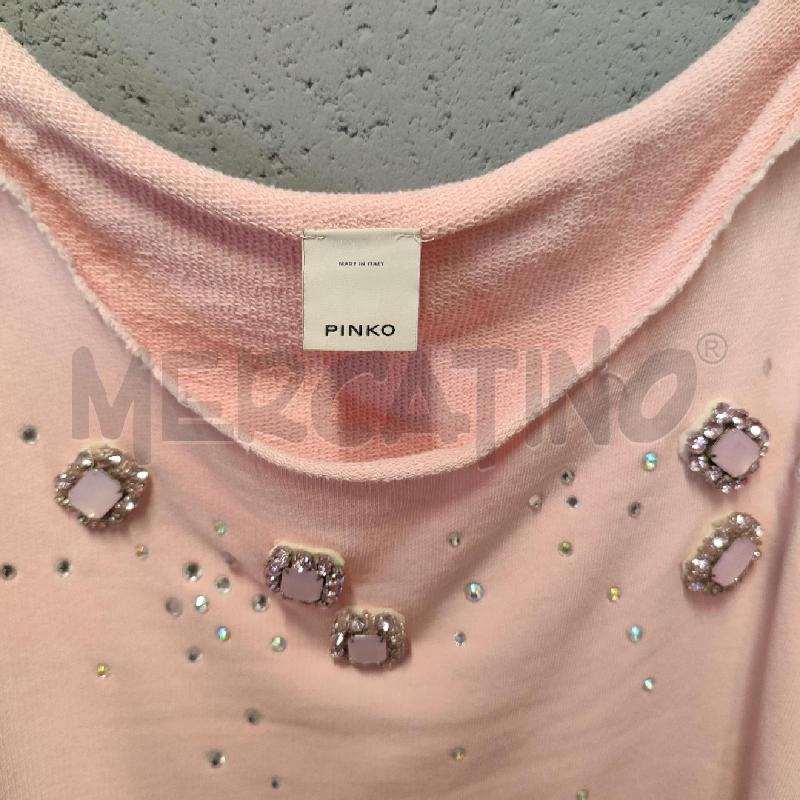 FELPA DONNA PINKO ROSA STRASS DECORI GIOIELLO | Mercatino dell'Usato Corbetta 2